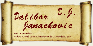 Dalibor Janaćković vizit kartica